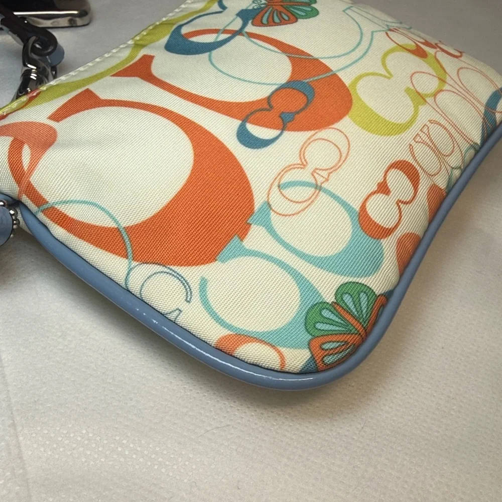 Coach Multicolor Signature Wristlet with Butterfly Motif - Picture 7 of 11